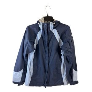 Columbia windbreaker rain jacket navy small women’s nylon hooded rn#69724